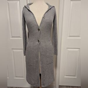 Bluenotes Heather Gray Hooded Cardigan